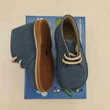 Scarpe stringate in pelle scamosciata blu jeans B2143