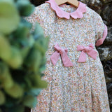 Pink crewneck cardigan newborn Mi Lucero x LA NUVOLA LAB I24064