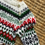 Maglione jacquard latte verde rosso Mi Lucero x LA NUVOLA LAB I25286