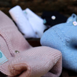 Pink crewneck cardigan newborn Mi Lucero x LA NUVOLA LAB I24064