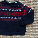 Maglione jacquard blu rosso Mi Lucero x LA NUVOLA LAB I25286