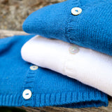 Cardigan scollo V misto cashmere blu Mariella Ferrari MGM11