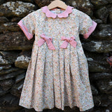 Pink crewneck cardigan newborn Mi Lucero x LA NUVOLA LAB I24064