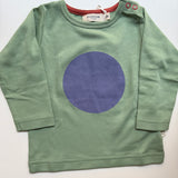 T-shirt manica lunga blu disegno verde 25TSHSGBL