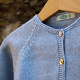 Pink crewneck cardigan newborn Mi Lucero x LA NUVOLA LAB I24064