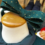 Cerchietto LAB doppio fiocco in velluto a costine glitterato oro