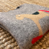 Pullover maglioncino natalizio misto cashmere con intarsio cavallino a dondolo FCCB216GFLL