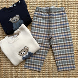 Maglione blu con orso ricamato a mano La Mascot 541403188