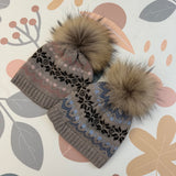 Cappello lana merino motivo jacquard con pompom Mi Lucero x LA NUVOLA LAB I25287