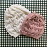 Cappellino cuffietta newborn in pura lana merinos cuori Aliap 4813