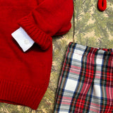 Pantalone LAB tartan bianco e rosso Massimo
