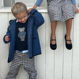 Maglione blu con orso ricamato a mano La Mascot 541403188