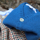 Cardigan scollo V misto cashmere blu Mariella Ferrari MGM11