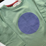 T-shirt manica lunga blu disegno verde 25TSHSGBL