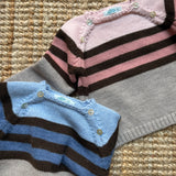 Maglione righe tortora azzurro Mi Lucero x LA NUVOLA LAB I25284