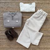 Maglioncino tortora ricamato con pecorelle Mi Lucero x LA NUVOLA LAB I24115