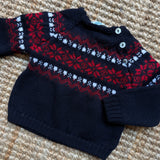 Maglione jacquard blu rosso Mi Lucero x LA NUVOLA LAB I25286