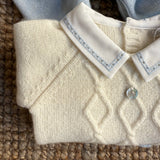 Tutina con colletto e lavorazione rombi burro Dr Kid DK120