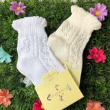 Calzino corto traforato bianco 11298