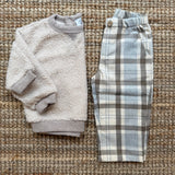 Pantalone Magil quadri marrone grigio e panna IN15022