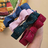 Cerchietto LAB doppio fiocco in velluto a costine glitterato oro