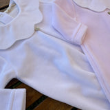 Pink crewneck cardigan newborn Mi Lucero x LA NUVOLA LAB I24064