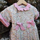 Pink crewneck cardigan newborn Mi Lucero x LA NUVOLA LAB I24064