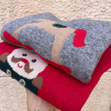 Pullover maglioncino natalizio misto cashmere con intarsio cavallino a dondolo FCCB216GFLL