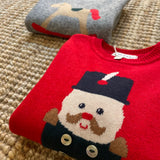 Pullover maglioncino natalizio misto cashmere con intarsio cavallino a dondolo FCCB216GFLL
