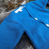 Cardigan scollo V misto cashmere blu Mariella Ferrari MGM11