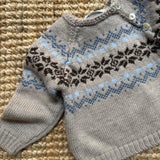 Maglione jacquard tortora azzurro Mi Lucero x LA NUVOLA LAB I25286