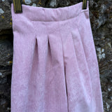 Pantalone palazzo LAB Ginny in velluto a microcostine rosa con pences