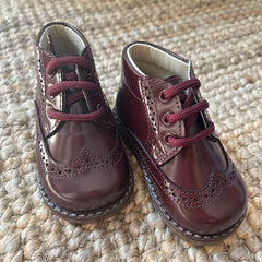 Scarpe pelle lucida stringata bordeaux B3125