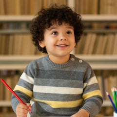 Maglioncino righe misto cashmere Isi Boy F25B202GFLL