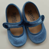 Scarpe ballerine in velluto carta da zucchero con bottone 17351