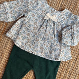 Completo spezzato camicetta fiori e ghettine verde Dr Kid DK135