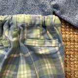 Pantalone tartan salvia e azzurro Isi Boy F25B215PNRS