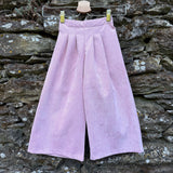 Pantalone palazzo LAB Ginny in velluto a microcostine rosa con pences
