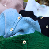 Pink crewneck cardigan newborn Mi Lucero x LA NUVOLA LAB I24064