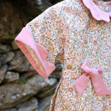 Pink crewneck cardigan newborn Mi Lucero x LA NUVOLA LAB I24064