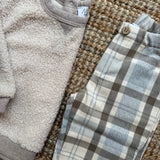 Pantalone Magil quadri marrone grigio e panna IN15022