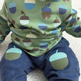 T-shirt manica lunga ghiande verde 25TSHAAG