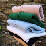 Pink crewneck cardigan newborn Mi Lucero x LA NUVOLA LAB I24064