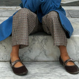 Scarpe ballerine in velluto tortora con bottone 17351