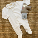 Pink crewneck cardigan newborn Mi Lucero x LA NUVOLA LAB I24064