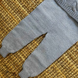 Completo incrociatino + ghettine lavorazione trecce azzurro Mi Lucero x LA NUVOLA LAB I25299