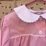 Grembiule LAB vichy rosa e bianco rifinito con serpentina