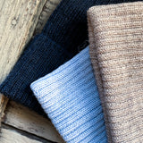 Cappellino cuffietta newborn in pura lana merinos microcostine Aliap 4746