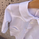 Grembiule LAB bianco con collo a punta