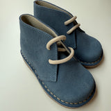 Scarpe stringate in pelle scamosciata blu jeans B2143
